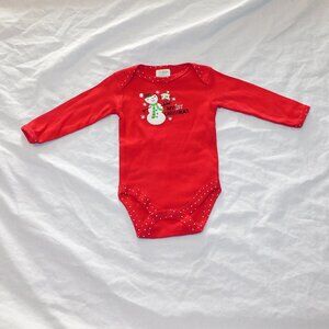 Baby First Christmas Snowman One Piece 3-6 Months Long Sleeve Unisex Owl NEW